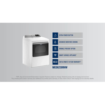 Maytag 7.4 cu.ft. White Front Load Electric Dryer with Extra Power Button — thumbnail 32