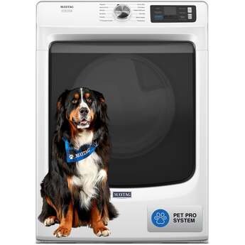 Maytag 27 Inch Pet Pro Front Load Electric Dryer: White — thumbnail 46