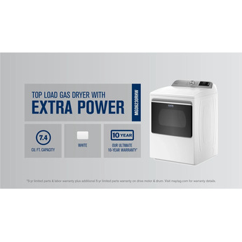 Maytag 7.4 cu.ft. White Front Load Gas Dryer with Extra Power Button — thumbnail 18
