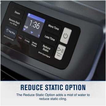 Maytag 27 Inch Smart Pet Pro Front Load Gas Dryer with 7.4 cu. ft. Capacity, Steam Cycle, Quick Dry, Remote Start, Drum Light, and Advanced Moisture Sensing and Energy Star Certified: Midnight Steel — thumbnail 11