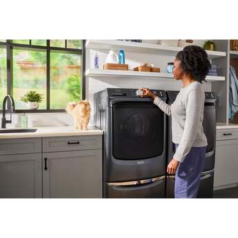 Maytag 27 Inch Smart Pet Pro Front Load Gas Dryer with 7.4 cu. ft. Capacity, Steam Cycle, Quick Dry, Remote Start, Drum Light, and Advanced Moisture Sensing and Energy Star Certified: Midnight Steel — thumbnail 36
