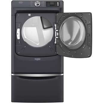 Maytag 27 Inch Smart Pet Pro Front Load Gas Dryer with 7.4 cu. ft. Capacity, Steam Cycle, Quick Dry, Remote Start, Drum Light, and Advanced Moisture Sensing and Energy Star Certified: Midnight Steel — thumbnail 49