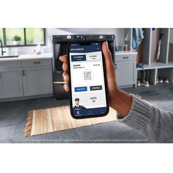 Maytag 27 Inch Smart Pet Pro Front Load Gas Dryer with 7.4 cu. ft. Capacity, Steam Cycle, Quick Dry, Remote Start, Drum Light, and Advanced Moisture Sensing and Energy Star Certified: Midnight Steel — thumbnail 8