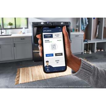 Maytag 27 Inch Smart Pet Pro Front Load Gas Dryer with 7.4 cu. ft. Capacity, Steam Cycle, Quick Dry, Remote Start, Drum Light, and Advanced Moisture Sensing and Energy Star Certified: Midnight Steel — thumbnail 9