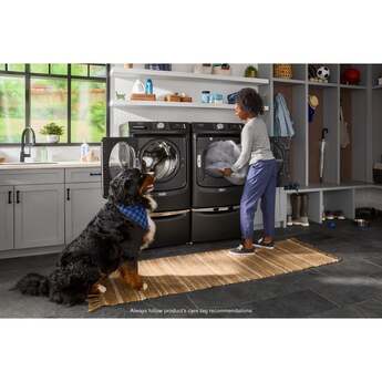 Maytag 27 Inch Smart Pet Pro Front Load Gas Dryer with 7.4 cu. ft. Capacity, Steam Cycle, Quick Dry, Remote Start, Drum Light, and Advanced Moisture Sensing and Energy Star Certified: Volcano Black — thumbnail 27