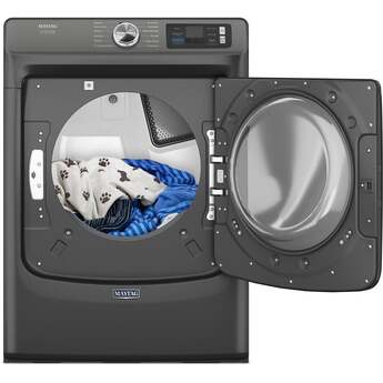 Maytag 27 Inch Smart Pet Pro Front Load Gas Dryer with 7.4 cu. ft. Capacity, Steam Cycle, Quick Dry, Remote Start, Drum Light, and Advanced Moisture Sensing and Energy Star Certified: Volcano Black — thumbnail 4