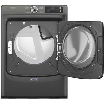 Maytag 27 Inch Smart Pet Pro Front Load Gas Dryer with 7.4 cu. ft. Capacity, Steam Cycle, Quick Dry, Remote Start, Drum Light, and Advanced Moisture Sensing and Energy Star Certified: Volcano Black — thumbnail 9