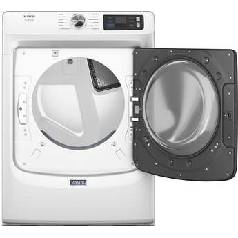 Maytag 27 Inch Smart Pet Pro Front Load Gas Dryer with 7.4 cu. ft. Capacity, Steam Cycle, Quick Dry, Remote Start, Drum Light, and Advanced Moisture Sensing and Energy Star Certified: White — thumbnail 11