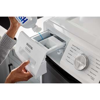 Maytag 27 Inch Smart Pet Pro Front Load Gas Dryer with 7.4 cu. ft. Capacity, Steam Cycle, Quick Dry, Remote Start, Drum Light, and Advanced Moisture Sensing and Energy Star Certified: White — thumbnail 14