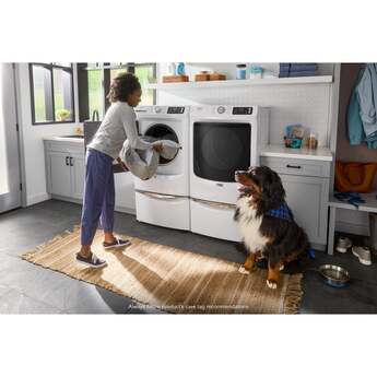 Maytag 27 Inch Smart Pet Pro Front Load Gas Dryer with 7.4 cu. ft. Capacity, Steam Cycle, Quick Dry, Remote Start, Drum Light, and Advanced Moisture Sensing and Energy Star Certified: White — thumbnail 7