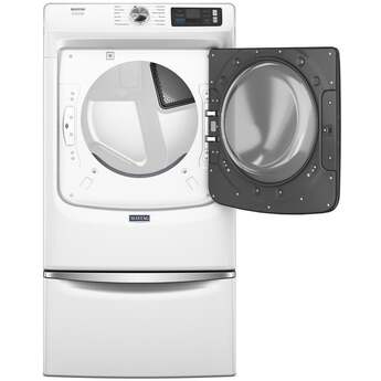 Maytag 27 Inch Smart Pet Pro Front Load Gas Dryer with 7.4 cu. ft. Capacity, Steam Cycle, Quick Dry, Remote Start, Drum Light, and Advanced Moisture Sensing and Energy Star Certified: White — thumbnail 8