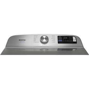 Maytag 27 Inch Smart Gas Top Load Dryer with 7.4 cu ft. Total Capacity, 13 Dryer Cycles, 5 Temperature Settings, Pet Pro Option, Sanitize Cycle, and Quick Dry Cycle: Classic Silver — thumbnail 17
