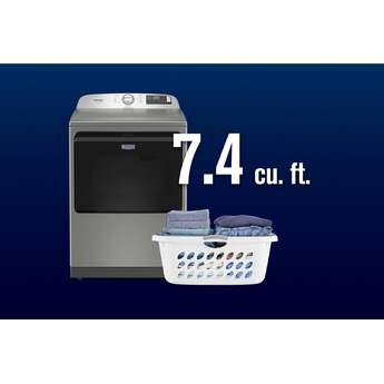 Maytag 27 Inch Smart Gas Top Load Dryer with 7.4 cu ft. Total Capacity, 13 Dryer Cycles, 5 Temperature Settings, Pet Pro Option, Sanitize Cycle, and Quick Dry Cycle: Classic Silver — thumbnail 24