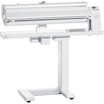 Miele Commercial Rotary Iron with 32 Inch Wide Roller, Steam Power, Foot Pedal Operation, Finger Guard, Foldaway Design, Transportation Wheels and Dual Tank Design, For Commercial Use Only: White