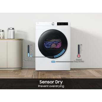 Samsung 24 Inch Smart Electric Dryer with 4.0 Cu. Ft. Capacity, 15 Dry Cycles, 12 Dry Options, AI Smart Dial, Wi-Fi, Sensor Dry, Lint Filter Indicator, Internal Drum Light, and Stainless Steel Drum: White — thumbnail 14