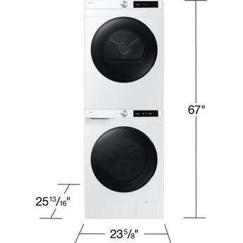 Samsung 24 Inch Smart Electric Dryer with 4.0 Cu. Ft. Capacity, 15 Dry Cycles, 12 Dry Options, AI Smart Dial, Wi-Fi, Sensor Dry, Lint Filter Indicator, Internal Drum Light, and Stainless Steel Drum: White — thumbnail 3