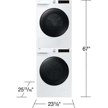 Samsung 24 Inch Smart Electric Ventless Dryer with 4.0 Cu. Ft. Capacity, Heat Pump Technology, 15 Dry Cycles, 11 Dry Options, AI Smart Dial, Sensor Dry, Lint Filter Indicator, and Energy Star? Certified: White — thumbnail 3