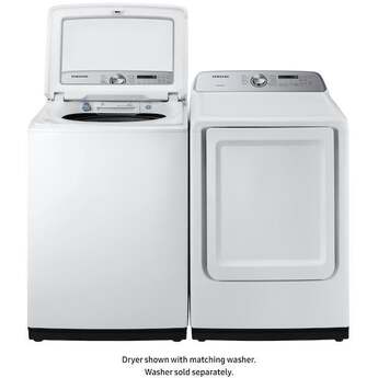 Samsung 27" 7.4 cu. ft. White Electric Front Load Dryer with Steam Sanitize - ADA Compliant — thumbnail 3