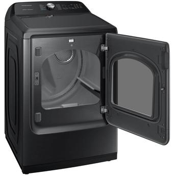 Samsung 27" 7.4 cu. ft. Black Stainless Steel Electric Front Load Dryer with Steam Sanitize — thumbnail 3