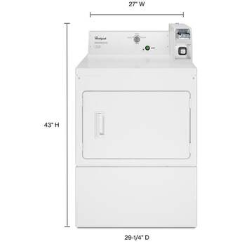 Whirlpool 7.4 Cu. Ft. White Commercial Electric Dryer with Coin Slide and Coin Box — thumbnail 11