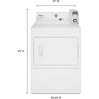 Whirlpool 7.4 Cu. Ft. White Commercial Electric Dryer with Coin Slide and Coin Box — thumbnail 8