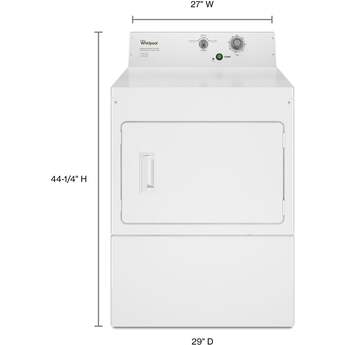 Whirlpool Commercial 7.4 Cu. Ft. White Electric Super Capacity Dryer — thumbnail 4