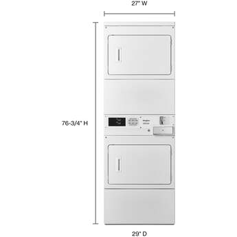 Whirlpool CESP2958JQ 27 Inch Commercial Single-Load Electric Dryer: White — thumbnail 3