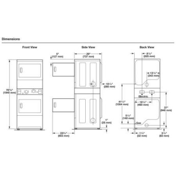 Whirlpool 27 Inch Commercial Gas Stacked Dryer on Dryer Laundry Center — thumbnail 3