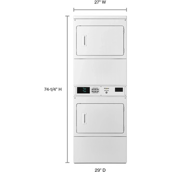 Whirlpool Commercial 14.8 cu.ft. White Electric Stack Dryer — thumbnail 2