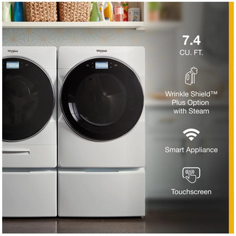 Whirlpool 7.4 cu.ft. White Front Load Electric Dryer with Sanitize - Energy Star — thumbnail 46