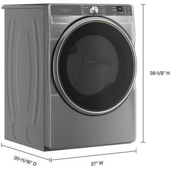Whirlpool 27 Inch Smart Gas Dryer with 7.4 cu ft Capacity, Wrinkle Shield™, AI Intelligent Dry, Quick Wash & Dry, Sanitize Cycle, Air Dry Cycle, Whirlpool® App, Cycle Notification, Voice Control, Family Share and ENERGY STAR® Certified: Silver — thumbnail 3