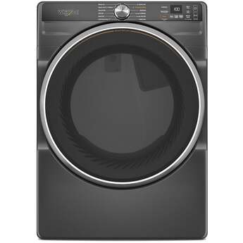 Whirlpool 27 Inch Smart Gas Dryer with 7.4 cu ft Capacity, Wrinkle Shield™, AI Intelligent Dry, Quick Wash & Dry, Sanitize Cycle, Air Dry Cycle, Whirlpool® App, Cycle Notification, Voice Control, Family Share and ENERGY STAR® Certified: Black