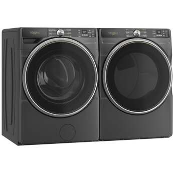 Whirlpool 27 Inch Smart Gas Dryer with 7.4 cu ft Capacity, Wrinkle Shield™, AI Intelligent Dry, Quick Wash & Dry, Sanitize Cycle, Air Dry Cycle, Whirlpool® App, Cycle Notification, Voice Control, Family Share and ENERGY STAR® Certified: Black — thumbnail 2