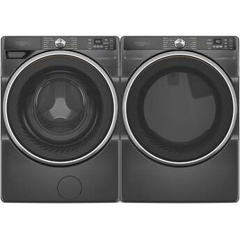 Whirlpool 27 Inch Smart Gas Dryer with 7.4 cu ft Capacity, Wrinkle Shield™, AI Intelligent Dry, Quick Wash & Dry, Sanitize Cycle, Air Dry Cycle, Whirlpool® App, Cycle Notification, Voice Control, Family Share and ENERGY STAR® Certified: Black — thumbnail 3