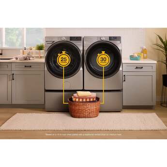 Whirlpool 27 Inch Smart Gas Dryer with 7.4 cu ft Capacity, Wrinkle Shield™, AI Intelligent Dry, Quick Wash & Dry, Sanitize Cycle, Air Dry Cycle, Whirlpool® App, Cycle Notification, Voice Control, Family Share and ENERGY STAR® Certified: White — thumbnail 10