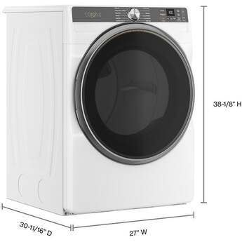 Whirlpool 27 Inch Smart Gas Dryer with 7.4 cu ft Capacity, Wrinkle Shield™, AI Intelligent Dry, Quick Wash & Dry, Sanitize Cycle, Air Dry Cycle, Whirlpool® App, Cycle Notification, Voice Control, Family Share and ENERGY STAR® Certified: White — thumbnail 34