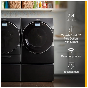 Whirlpool 7.4 cu.ft. Chrome Shadow Front Load Gas Dryer with Sanitize & Remote - Energy Star — thumbnail 10