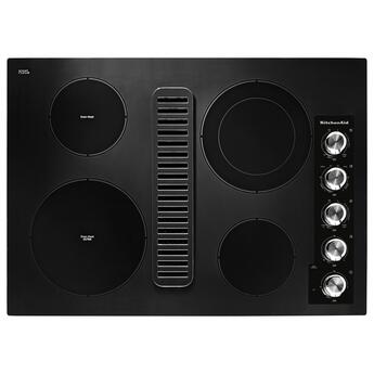 Kitchen Aid KitchenAid 30" Black Smoothtop Electric Cooktop with Downdraft Ventilation