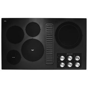 Kitchen Aid KitchenAid 36" Black Smoothtop Electric Cooktop with Downdraft Ventilation