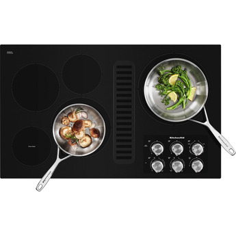 Kitchen Aid KitchenAid 36" Black Smoothtop Electric Cooktop with Downdraft Ventilation — thumbnail 4