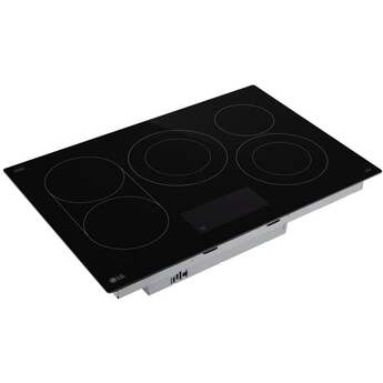 LG 30 Inch Electric Smart Cooktop with 5 Radiant Elements, Backlit SmoothTouch® Glass Controls, Simmer Function, UltraHeat™ 3.2kW Element, Dual Element, Touch Controls, Control Lock, and ENERGY STAR® Certified: Smooth Black — thumbnail 2
