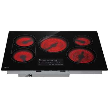 LG 30 Inch Electric Smart Cooktop with 5 Radiant Elements, Backlit SmoothTouch® Glass Controls, Simmer Function, UltraHeat™ 3.2kW Element, Dual Element, Touch Controls, Control Lock, and ENERGY STAR® Certified: Smooth Black — thumbnail 4