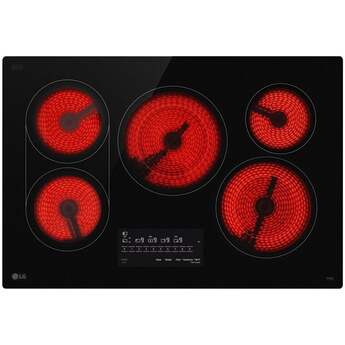 LG 30 Inch Electric Smart Cooktop with 5 Radiant Elements, Backlit SmoothTouch® Glass Controls, Simmer Function, UltraHeat™ 3.2kW Element, Dual Element, Touch Controls, Control Lock, and ENERGY STAR® Certified: Smooth Black — thumbnail 5