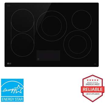 LG 30 Inch Electric Smart Cooktop with 5 Radiant Elements, Backlit SmoothTouch® Glass Controls, Simmer Function, UltraHeat™ 3.2kW Element, Dual Element, Touch Controls, Control Lock, and ENERGY STAR® Certified: Smooth Black — thumbnail 8