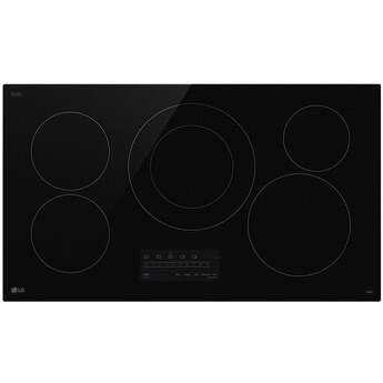LG 36 Inch Electric Smart Cooktop with 5 Elements, Dual Elements, Simmer Function, Wi-Fi, Touch Controls, and ENERGY STAR®: Smooth Black — thumbnail 2