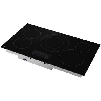 LG 36 Inch Electric Smart Cooktop with 5 Elements, Dual Elements, Simmer Function, Wi-Fi, Touch Controls, and ENERGY STAR®: Smooth Black — thumbnail 4