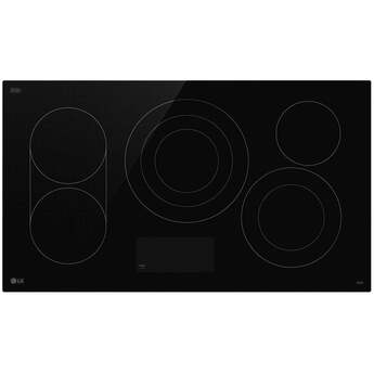 LG 36 Inch Radiant Electric Cooktop With 5 Elements, Bridge Burner And Backlit LED Touch Controls: Smooth Black