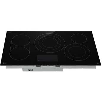 LG 36 Inch Radiant Electric Cooktop With 5 Elements, Bridge Burner And Backlit LED Touch Controls: Smooth Black — thumbnail 4