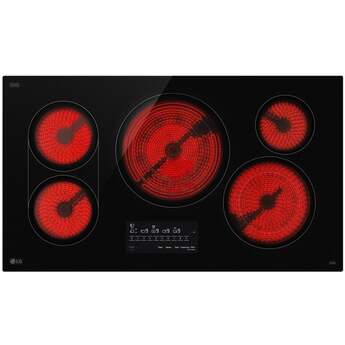 LG 36 Inch Radiant Electric Cooktop With 5 Elements, Bridge Burner And Backlit LED Touch Controls: Smooth Black — thumbnail 8