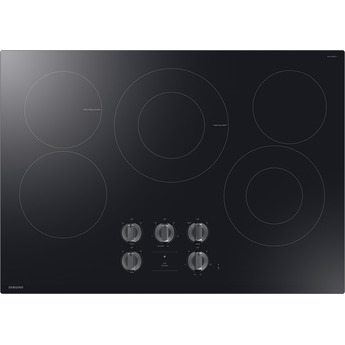 Samsung 30 Inch Electric Cooktop With 5 Zones And Illuminated Knobs, Energy Star Rated: Black